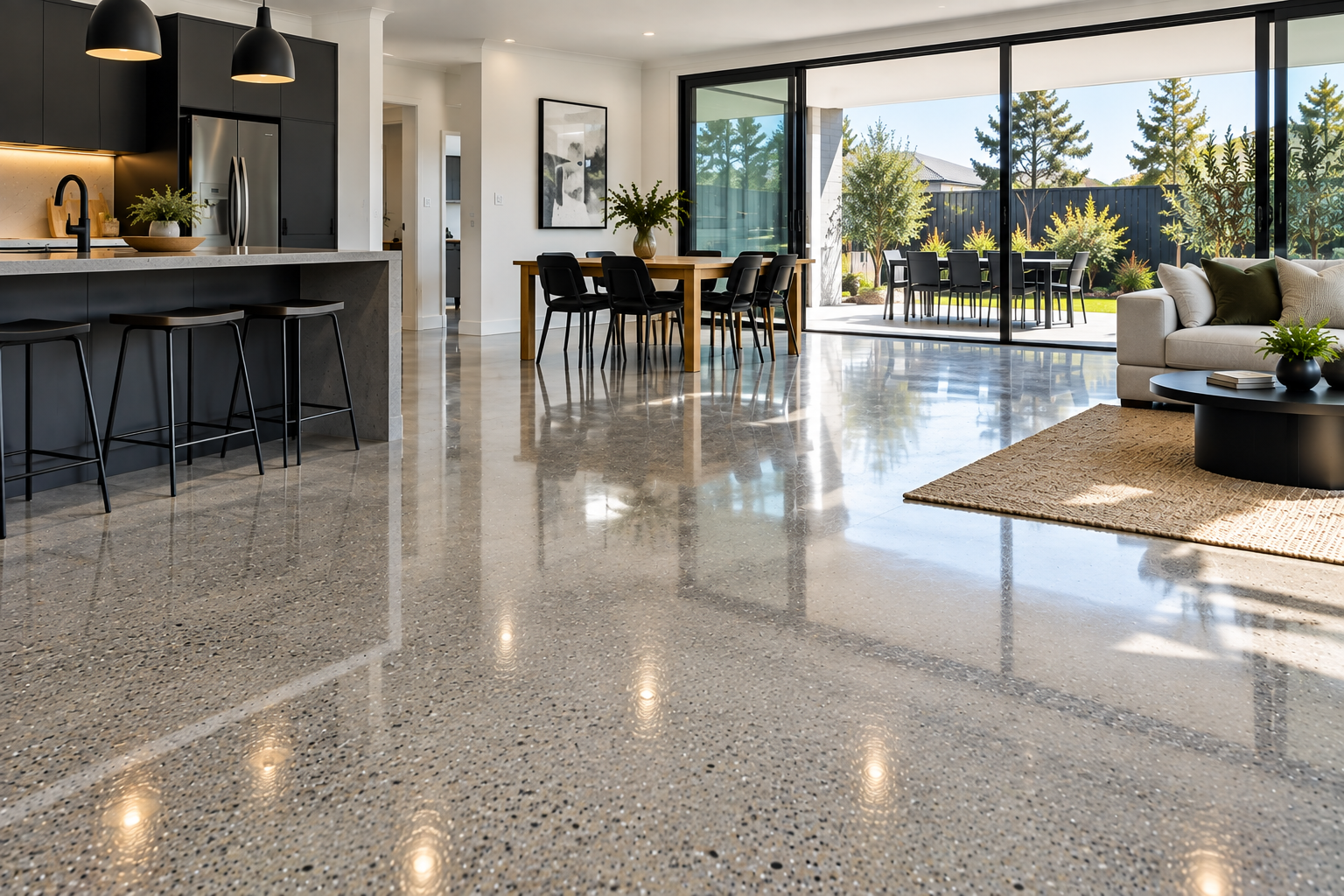 Polished concrete floors